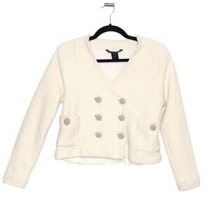 Vintage Marc by Marc Jacobs Cream Cropped Knit Jacket Size Medium